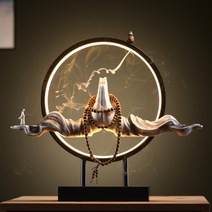 인센스 챔버 홀더 향로 세라믹 기도 명상 LED 인테리어 장식, D