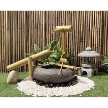 돌확 돌 수조 분수 절구 수반 꾸미기 미니 분수대, 직경 40cm + 대나무 물 펌프
