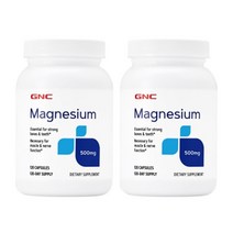 GNC 마그네슘 Magnesium 500mg 120캡슐 x 2개, 60캡슐 x 1개