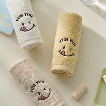 냠냠 스마일 핸드타올, 화이트, 1개