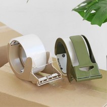 모던문구 논슬립 가정용 박스테이프 커터기 테이프절단 톱니바퀴 창고, 카키