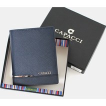 [CAPACCI] 남성용 소가죽 사피아노 중지갑 네이비 남자지갑 선물 CPWBMB02