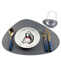 비케이웰텍 모던 북유럽 식탁매트 가죽 티 테이블매트 티코스터 주방용품 인테리어, 티코스터13X11, 인디핑크+인디블루