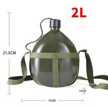 플라스크 휴대용 술병 알루미늄 군사 스타일 매점 11.522.53l 야외 승마 사이클링 하이킹을위한 나일론 벨트 홀스터가있는 물, 2리터