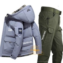 낚시방한복 방풍 방수 브랜드 낚시 의류 남성용 등산 자켓 + 따뜻한 바지 겨울, 2XL(175cm 75kg), 04 A4