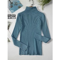 봄 가을 여성용 터틀넥 스웨터 부드럽고 따뜻한 원단