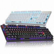 [앱코] K595 LED 축교환 게이밍 기계식 키보드, 블랙 갈축