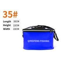 아이스박스 소형 낚시 쿨러 휴대용 접이식 상자 탱크 버킷 캠핑 야외 가방 태클 물고기, blue-35cm