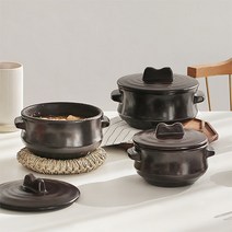 도자기 내열 뚝배기 3size 1인용 미니 전골 솥밥 된장 찌개 계란찜 냄비, 소 (14cm)
