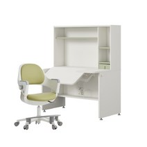 한샘 티오 그로잉데스크 전면책상 4단 120x75cm+링고S DIY, D형-내추럴오크/파우더핑크, B형-조약돌베이지(K)