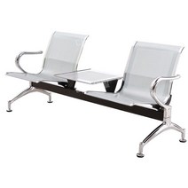 대기의자 은행 공항 병원 대합실 3인용 블랙 스테인리스 약국 고속터미널, 2인실과 커피 테이블