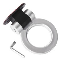 견인고리 범용 더미 자동차 트레일러 후크 180 회전 ABS 레이싱 반지/삼각형 스타일 앞 범퍼 장식 견인, 02 Ring Silver