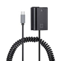 소니배터리 ac-pw20 pd usb-c np-fw50 소니 a7a7m2a7r2a7s2a6000a6300a6500a5000a5100용 더미 배터리 전원 어댑터 호환, 하얀