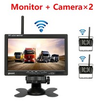 화물차블랙박스 고화질 블랙박스 8채널 6채널 jansite 7 인치 무선 트럭 카메라 트럭 버스 rv 트레일러 굴착기 car monitor reverse image rear, 2개의 카메라로