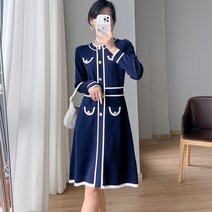 루나걸 토블런 배색 니트 원피스