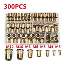 30090 x m3 m4 m5 m6 m8 m10 m12 아연 도금 탄소강 리벳 너트 널링 너트 리브너트 플랫 헤드 나사 리벳 인서트 너트 너트, 300개