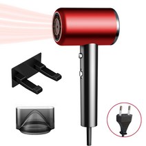 Holotap 음이온 헤어드라이어 저복사 저소음 헤어드라이기 세트 1200~1500W, 빨간색