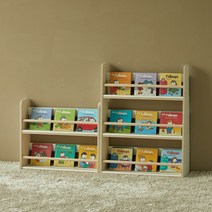 라떼파파 슬림 전면책장 전면책꽂이 2단책꽂이 3단책꽂이 유아 책장 책꽂이 아기 책장 책꽂이 전면 책장 책꽂이, 3단