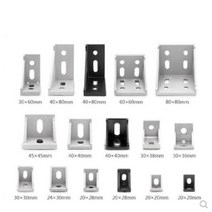 2020 2028 3030 3060 4040 4080 알루미늄 프로파일 커넥터 CNC 라우터 코너 브래킷 2040 6060 20 30 40 45/60, 10.10PCS 3030 Black