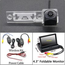 어라운드뷰 후방 사이드 카메라 -HD 1280x720 어안 카메라 폭스바겐 골프 MK4 1997-2005 자동차 차량 주차, 09 Cam 4.3 Fold Wireles