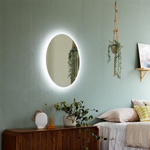 욕실 드레스룸 화장대 LED 간접 조명거울 원형 벽거울 타원 엣칭, LED주백색(4500K)-터치없음, 미포함