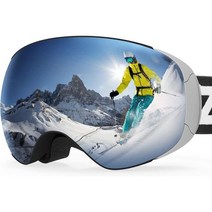 ZIONOR X PRO 스키 스노우 보드 고글 유니섹스, Light Grey Frame Silver Lens V