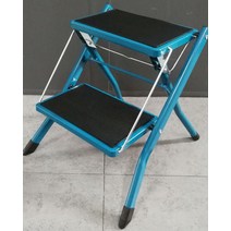 가정용 이동 접이식 안전발판 사다리 우마 안테나 광폭 도배우마 미니 3단 접이식 단계 의자 두꺼운 가정용 주방 의자 이중 사용 휴대용 세차 세척 발 의자 가정용, 청록색