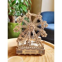 DIY 뮤직박스 조립형 미니어처 오르골 사무실 서재, 대관람차 - 빛과 음악이 있는 - 스카이시티