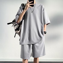가치스토어 남성 빅사이즈 오버핏 반팔 반바지 트레이닝 세트 운동복 추리닝 상하세트