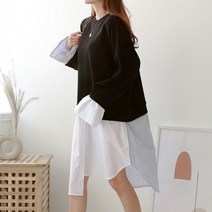 돌체비타샵 하니 맨투맨 셔츠 레이어드 원피스