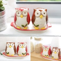 부엉이 양념병 2P 가루보관통 소금통 가루통 양념통 깨소금통 가루통 분말통 깨소금통 고추가루통 조미료통