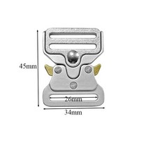 Meetee 금속 퀵 사이드 릴리스 버클 웨빙 전술 벨트 강력한 후크 클립 diy 야외 수하물 액세서리 리폼 수선, YK100-실버-26mm