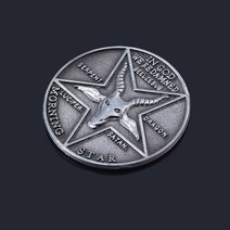 물탱크 대용량 빗물받이통 Satanic Lucifer 모닝 스타 골동품 실버 동전 오순절 예수 십자가 기념 금속 예술 컬렉션
