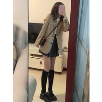 세련된 스타일 인터넷 연예인 프라이드 스트리트 3 피스 여성 가을 겨울 소금 시스템 작은 정장 셔츠 숏 치마