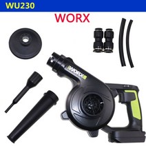 worx 송풍기 건조기 wu230 충전식 리튬 배터리 소형 집진기, 우230-9