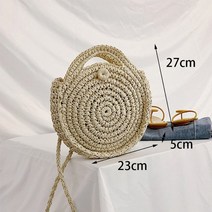라탄백 왕골 미니 라탄 수제 가방 라파아 백 여름 중공 밀짚 여성 라운드 비치 휴가 술 핸드