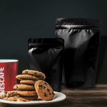 블랙무광 스탠드 지퍼백 19X29+4