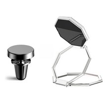 [바니로미] 끝판왕 올인원 차량용 거치대 set구성 차량용 핸드폰 거치대 그립톡, 거치대 (송풍구용) + 스마트링 (실버)