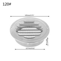 환풍기 덕트그릴 루바 환기구 갤러리 공기창 스테인레스 스틸 외 에어 벤트 라운드 에어, 120mm