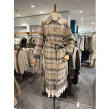 써스데이아일랜드 프린지 체크 핸드메이드 코트(T218MCT231W)(1272329)