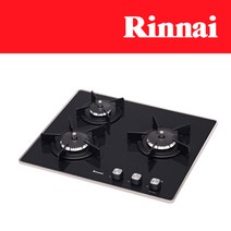 린나이 2구/3구/4구 빌트인 가스레인지 쿡탑 렌지 모음, 560x480mm, LNG, 3구_블랙(전지식)_3001