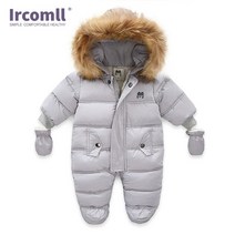 Ircomll 두꺼운 따뜻한 유아 아기 점프 슈트 후드 내부 양털 소년 소녀 겨울 가을 작업복 어린이 겉옷 키즈 방한복 47