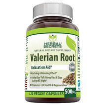 허벌 시크릿 Valerian Root 500mg 120 캡슐 보충제, 120 Count (Pack of 1)