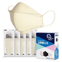 오투미세먼지방역 KF94 컬러마스크 대형 50매 국산, 아이보리