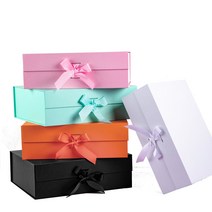 원터치 슬립 조립식 고급 리본 선물 상자 박스 싸바리 1호 23X17X7, 오렌지