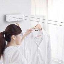 엔비스토어 스마트 시크릿 빨래줄 신박한 자취생 선물 와이어 빨랫줄, 2선