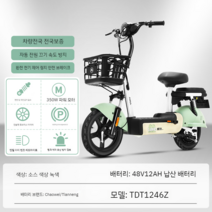 여성 전기자전거 접이식 라이딩 배달용 미니벨로 바이시클 베터리 카, 12아, B