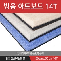 베스트 방음아트보드 14T x 50cm x 50cm 방음재 흡음재 차음재, 블루