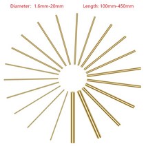 1.6 20mm 직경 브래스 경감 님이 라운드 막대 막대 DIY 나이프 핸들 재료 원형 와이어 튜브 Modelmaking 황동 막대 100450mm 길이, [15] 16mm 1pcs, [3] 200mm