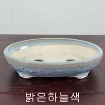 3. 손바닥정원 뽕뽕이타원 분재화분 승전분, 밝은하늘색